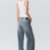 Ample Low Rise Loose Wide Jeans – Gloria Blue – Medium Blue