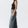 Ample Low Rise Loose Wide Jeans – Redondo Blue – Medium Blue