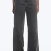 Ample Low Rise Loose Wide Jeans – Risso Black – Black