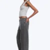Ample Low Rise Loose Wide Jeans – Risso Black – Black