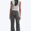 Ample Low Rise Loose Wide Jeans – Risso Black – Black