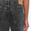 Ample Low Rise Loose Wide Jeans – Risso Black – Black