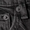 Ample Low Rise Loose Wide Jeans – Risso Black – Black