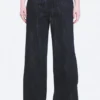 Ample Mid Rise Loose Wide Leg Jeans – Slub Rinse – Dark Blue