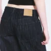 Ample Mid Rise Loose Wide Leg Jeans – Slub Rinse – Dark Blue