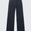 Ample Mid Rise Loose Wide Leg Jeans – Slub Rinse – Dark Blue