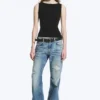 Annie Sleeveless Boat-Neck Top – Black