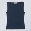 Annie Sleeveless Boat-Neck Top – Midnight Blue