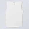 Annie Sleeveless Boat-Neck Top – White