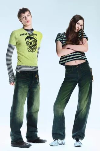 Anti Unisex Low Waist Regular Straight Jeans – Marine Green – Green | Cheap Monday Gb