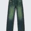 Anti Unisex Low Waist Regular Straight Jeans – Marine Green – Green | Cheap Monday Gb