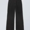 Area Mid Rise Loose Wide Jeans – Black Rinse – Black