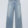 Area Mid Rise Loose Wide Jeans – Blue Fade – Medium Blue