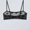 Ash Lace Semi Scooped Bra – Black Lace