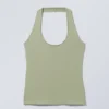 Astrid Halterneck Top – Light Khaki Green