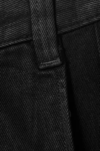Astro Loose Utility Baggy Leg Unisex Jeans – Black Coating – Black