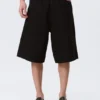 Astro Mid Rise Loose Baggy Denim Shorts – Black Rinse – Black
