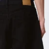 Astro Mid Rise Loose Baggy Denim Shorts – Black Rinse – Black