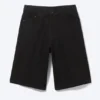 Astro Mid Rise Loose Baggy Denim Shorts – Black Rinse – Black