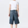 Astro Mid Rise Loose Baggy Denim Shorts – Blue Hymn – Medium Blue