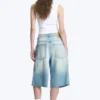 Astro Mid Rise Loose Baggy Denim Shorts – Kimberley Blue – Light Blue