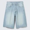 Astro Mid Rise Loose Baggy Denim Shorts – Kimberley Blue – Light Blue