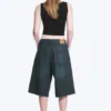 Astro Mid Rise Loose Baggy Denim Shorts – Lake Blue – Medium Blue