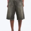 Astro Mid Rise Loose Baggy Denim Shorts – Redondo Black – Black