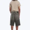 Astro Mid Rise Loose Baggy Denim Shorts – Redondo Black – Black