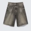 Astro Mid Rise Loose Baggy Denim Shorts – Redondo Black – Black