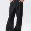 Astro Mid Rise Loose Baggy Leg Coated Jeans – Indigo Coating