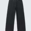 Astro Mid Rise Loose Baggy Leg Coated Jeans – Indigo Coating
