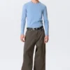 Astro Mid Rise Loose Baggy Leg Structured Trousers – Dark Brown