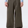 Astro Mid Rise Loose Baggy Leg Structured Trousers – Dark Brown