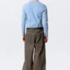 Astro Mid Rise Loose Baggy Leg Structured Trousers – Dark Brown