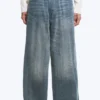 Astro Mid Rise Loose Baggy Twist Jeans – Gloria Blue – Medium Blue
