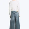 Astro Mid Rise Loose Baggy Twist Jeans – Gloria Blue – Medium Blue