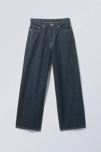 Astro Mid Rise Loose Baggy Unisex Jeans – Blue Rinse – Dark Blue