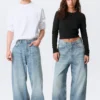 Astro Mid Rise Loose Baggy Unisex Jeans – Blue Stream – Medium Blue