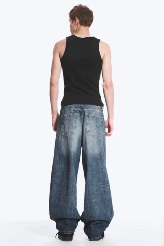 Astro Mid Rise Loose Baggy Unisex Jeans – Board Blue – Medium Blue