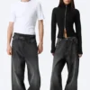 Astro Mid Rise Loose Baggy Unisex Jeans – Chelsea Black – Black