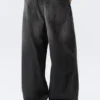 Astro Mid Rise Loose Baggy Unisex Jeans – Chelsea Black – Black