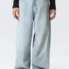 Astro Mid Rise Loose Baggy Unisex Jeans – Dream Blue – Light Blue