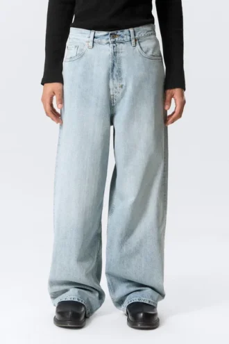 Astro Mid Rise Loose Baggy Unisex Jeans – Dream Blue – Light Blue