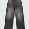 Astro Mid Rise Loose Baggy Unisex Jeans – Dusky Black – Black