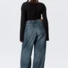 Astro Mid Rise Loose Baggy Unisex Jeans – Mine Blue – Medium Blue
