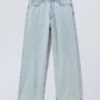 Astro Mid Rise Loose Baggy Unisex Jeans – Snow Blue – Light Blue