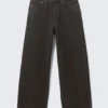 Astro Mid Rise Loose Baggy Unisex Jeans – Tuned Black – Black