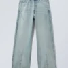 Astro Shape Loose Baggy Jeans – Brick Blue – Light Blue