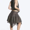Asymmetric Cotton Midi Skirt – Dark Mole